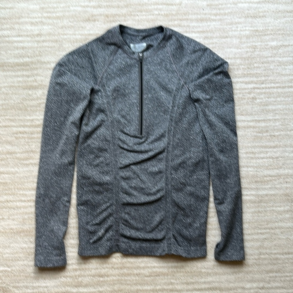 Athleta Tracker Half Zip Pullover Gray Size Small
